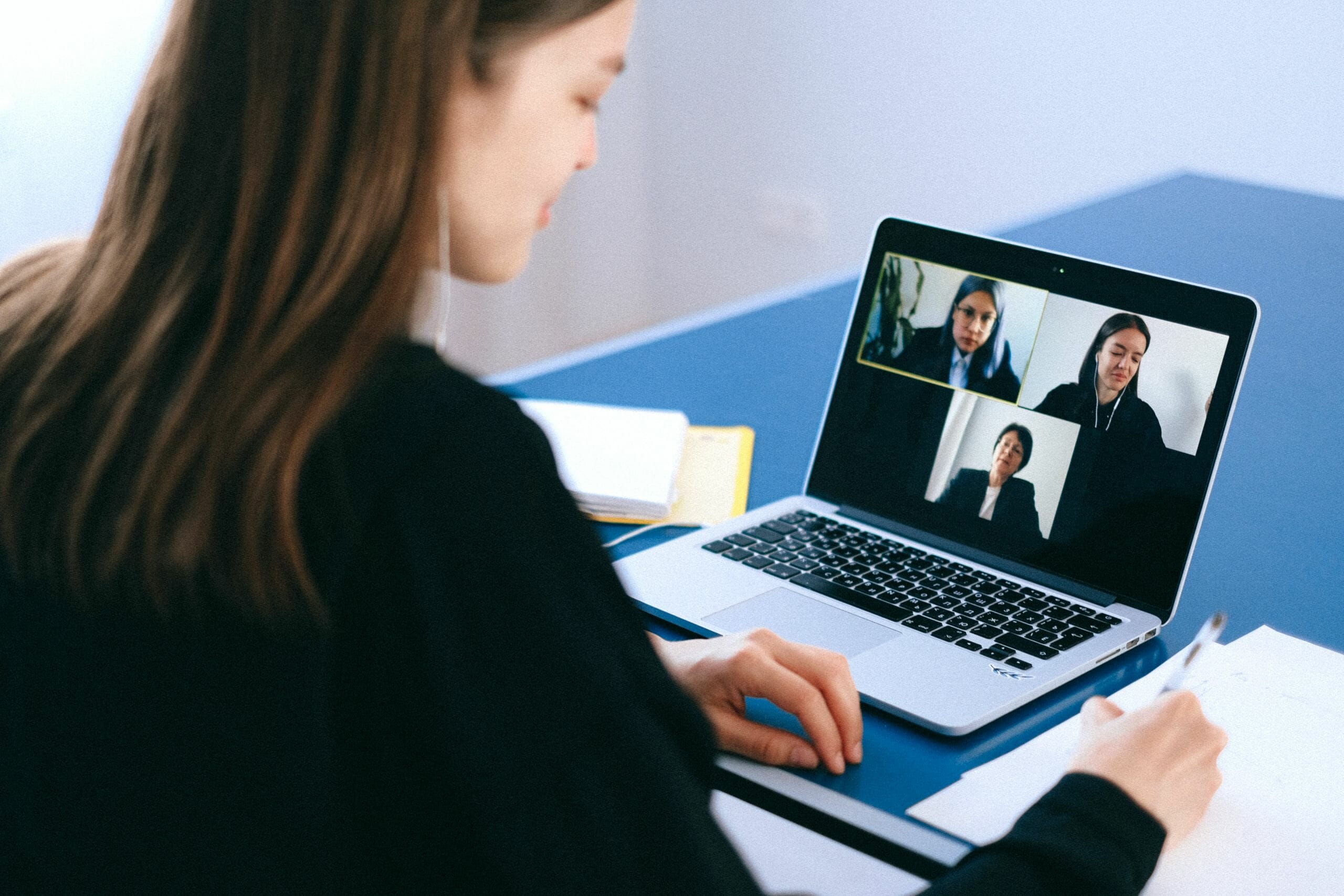 Woman on video conference Woman on video conference
